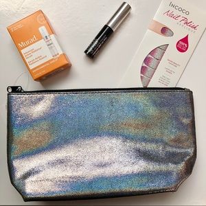 NWT Ulta Silver Shimmer Cosmetic Bag / Clutch